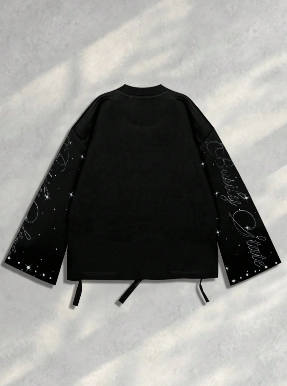 Men's Vintage Street Style Saint Print Long Sleeve Round Neck T-Shirt, Loose-Fitting Short Fit, Fall 2000s Fashion