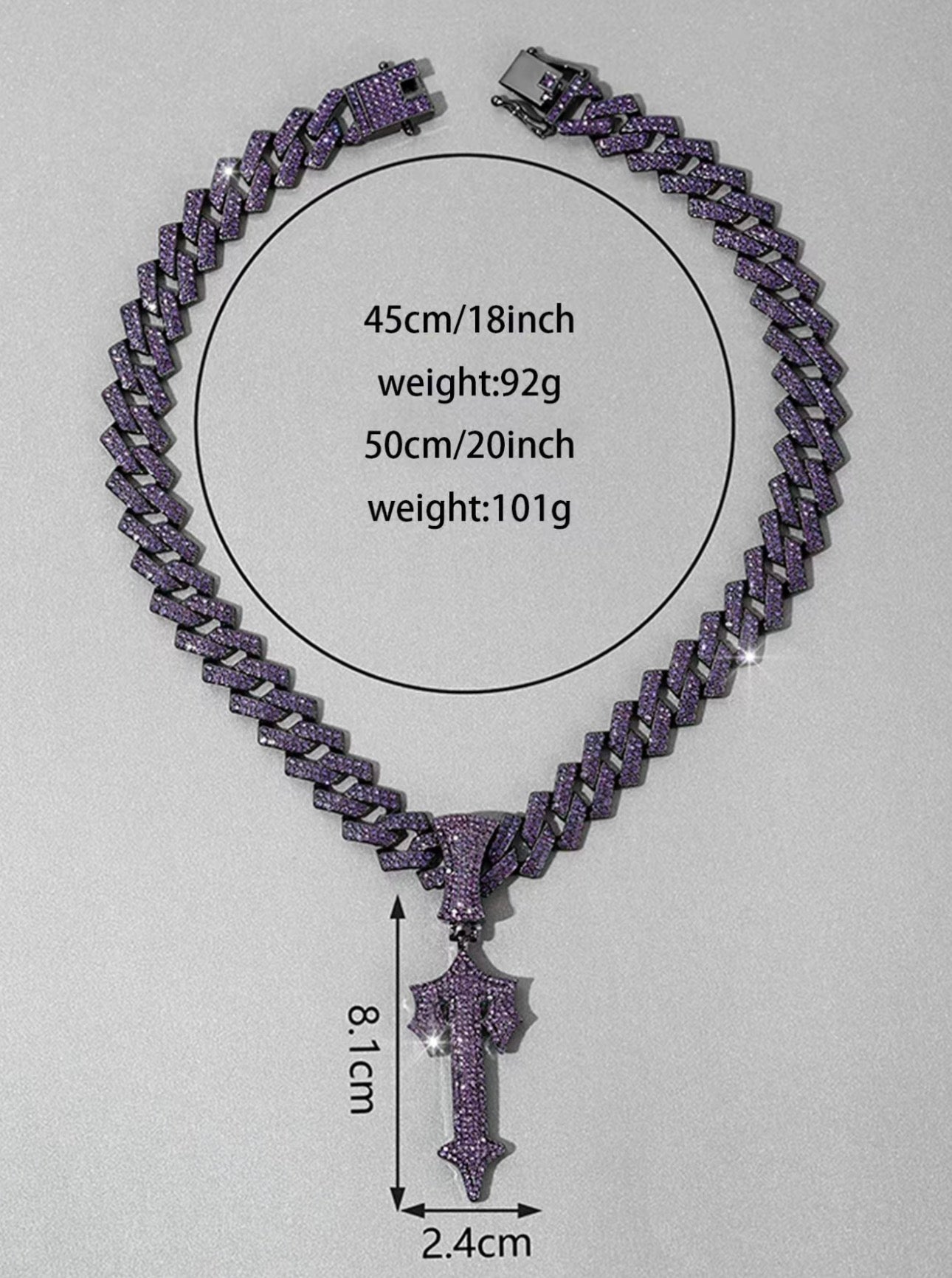 T Men's Rhinestone Decor Sword Pendant Necklace, with Cuban Chain, Boyfriend Gifts, Fashion Jewelry for Party, Daily Clothing Decor, Trendy All-match & Exquisite Jewelry for Birthday Gift, Cuban Link Necklace