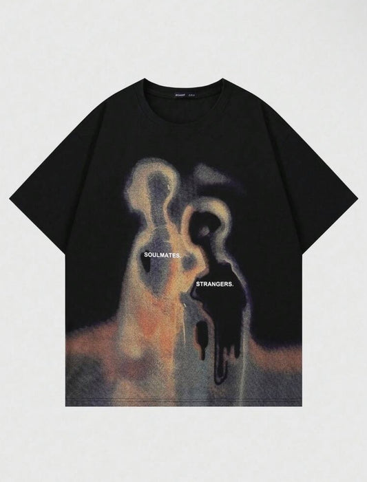 Street Life Men's
Vintage Street Silhouette Thermal Imaging Figure Print Short Sleeve