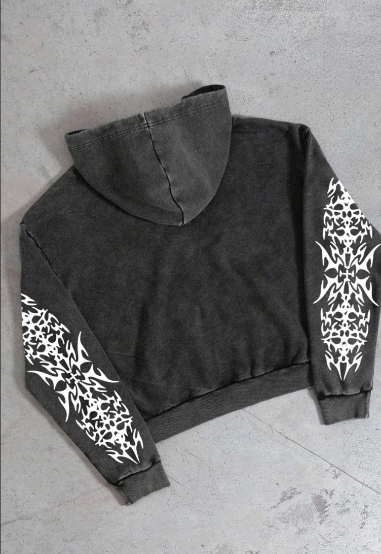 men's street style Heaven's Gate Angel Print Y2K
Retro Style Washed Hooded Zipper Sweatshirt Fashion Trend Casual Men's Tops, Men's Long Sleeve Plush Autumn and Winter Jacket