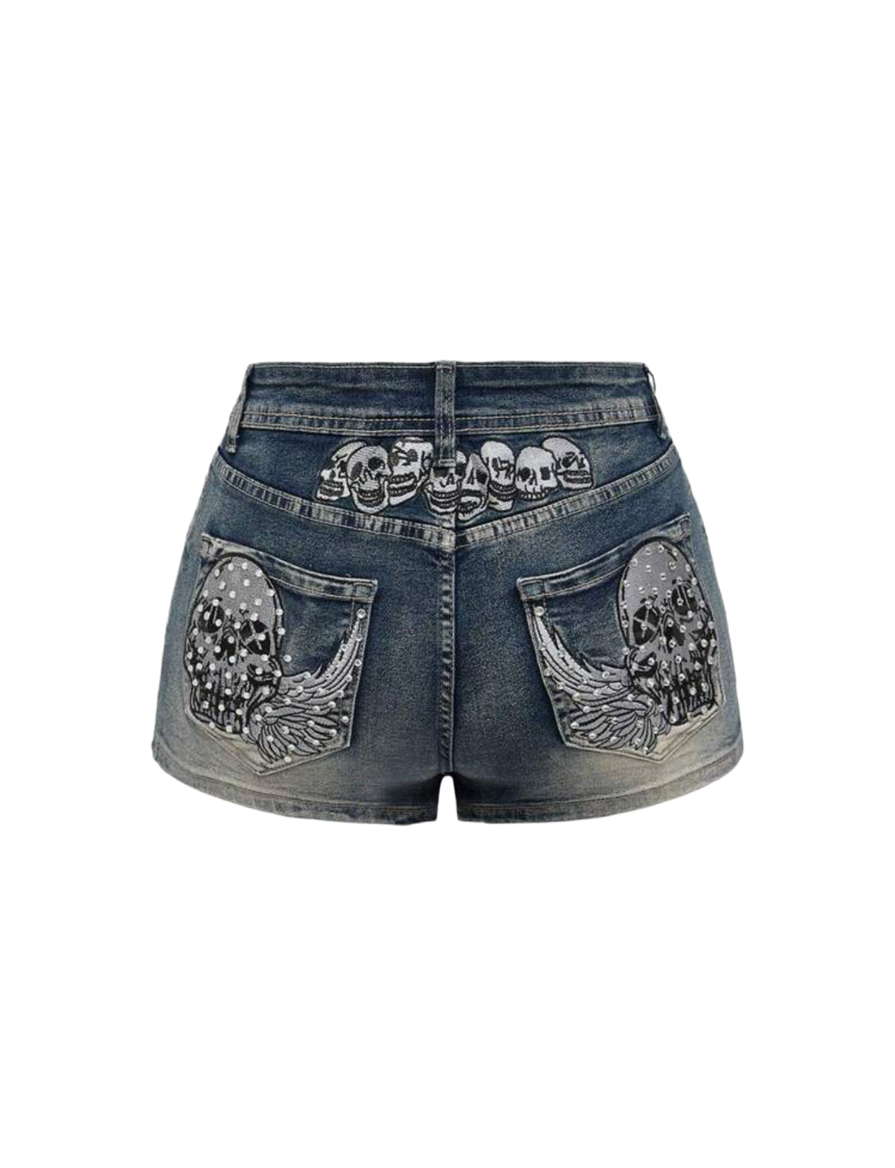 Rhinestone denim shorts