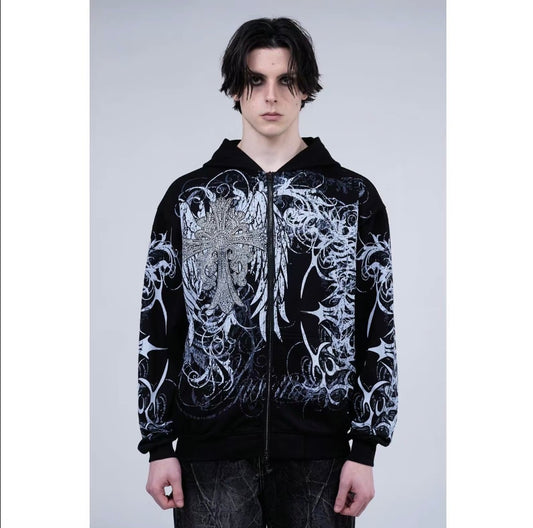 Black Eclipse Zip Hoodie